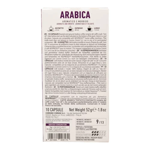 CAPSULE CORSINI ARABICA TOSCANA (X10) – Image 2